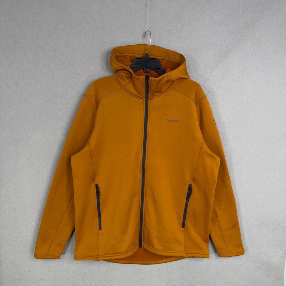 Moosejaw Hoodie Mens XL Yellow Solid Full Zip Fleece Outdoor Gorpcore Jacket